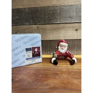 Our America Candle Hugs Santa In Box RARE